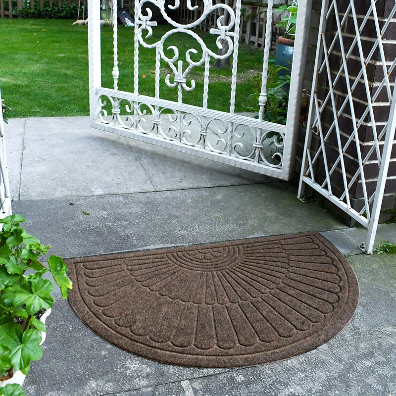 Morning View Half Round Door Mat Indoor Half Circle Entrance Rugs Outdoor Half Moon Entryway Rug Half Round Front Door Mats Rubber Welcome Mat Non Slip (Brown) - Image 5